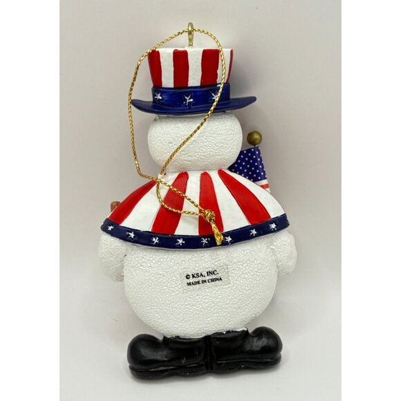 Kurt S Adler Patriotic Snowman Christmas Ornament America the Beautiful KSA Inc - Picture 2 of 6
